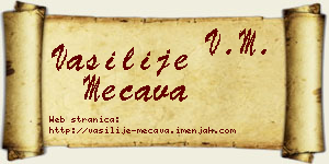 Vasilije Mećava vizit kartica